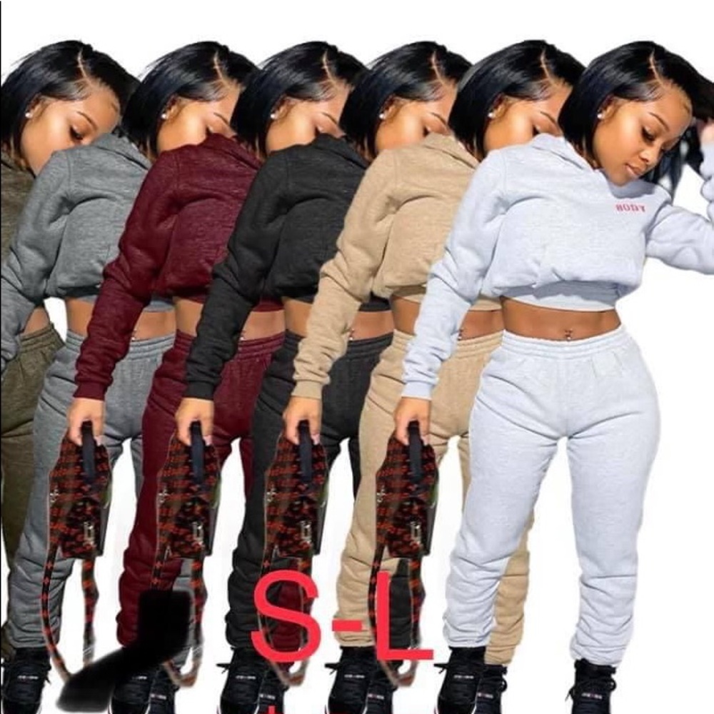 burgundy body jogging suit